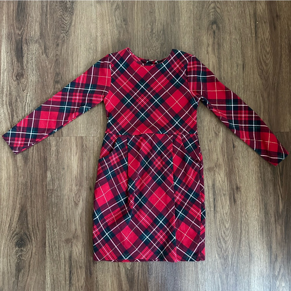 H&M- Girl’s Red and Black Plaid Dress, Size 5T/6
